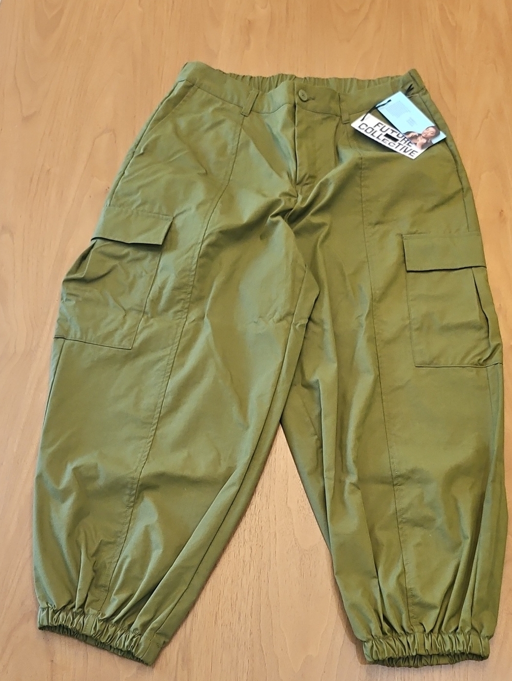 Olive Green Cargo Jogger Pants
